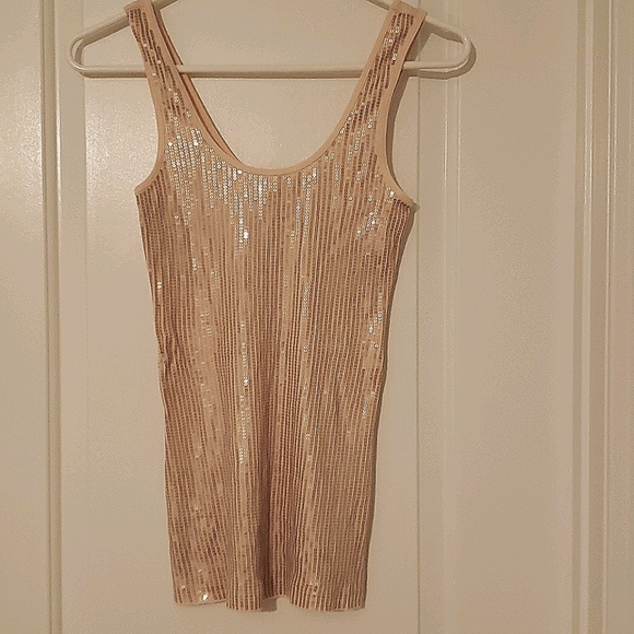 Express light pink sequined sleeveless top - Picture 1 of 3